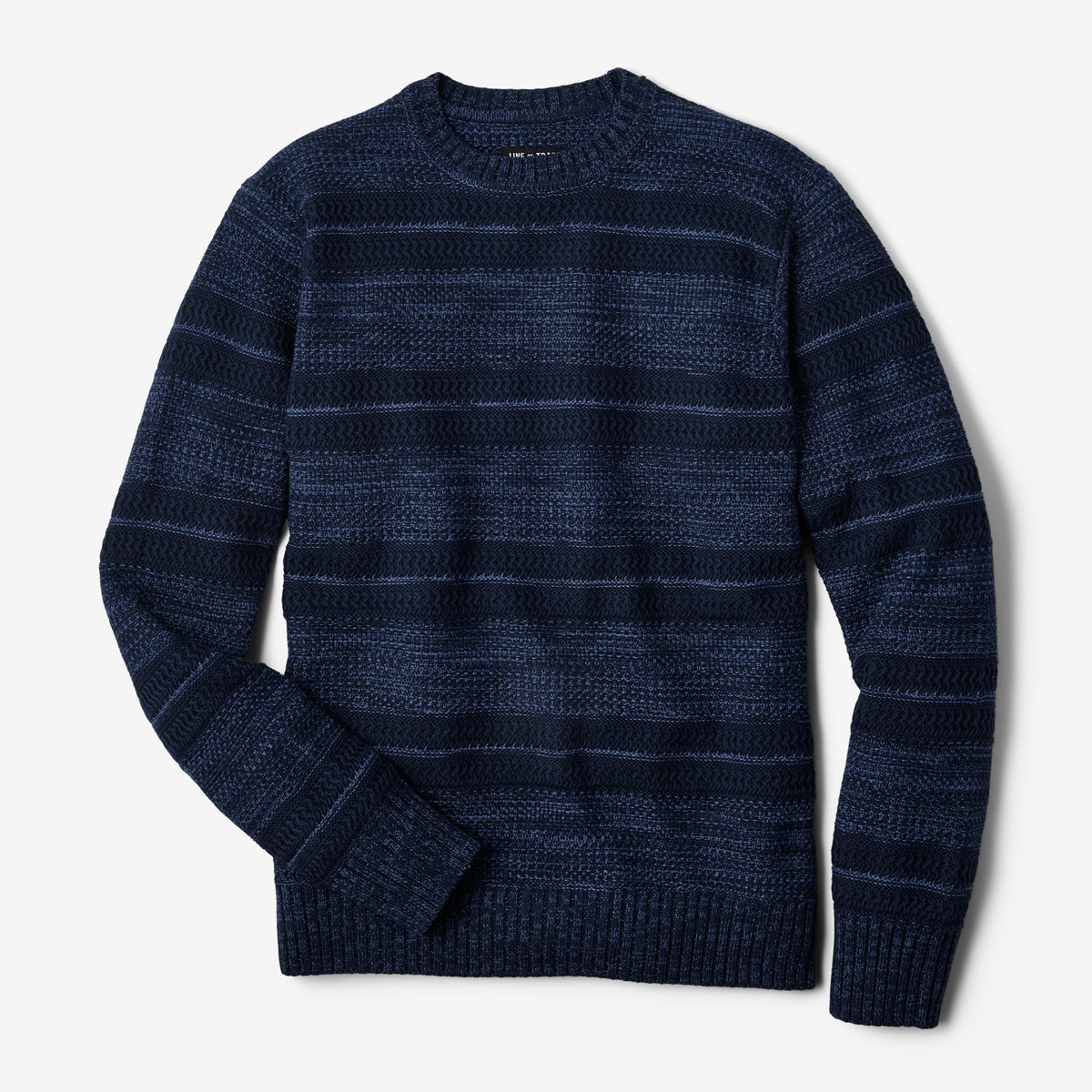 Pull Col Rond Sartorio (Kiton) En Laine Et Coton Bleu - Taille S (US 48), Neuf Avec étiquettes